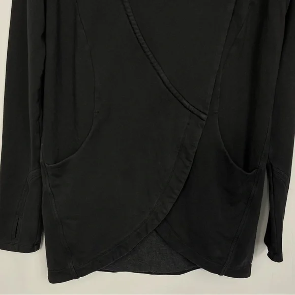 Lululemon Rulu Rally Wrap Black 6 Jacket Cardigan Sweater Snap Button Closure - Picture 13 of 16